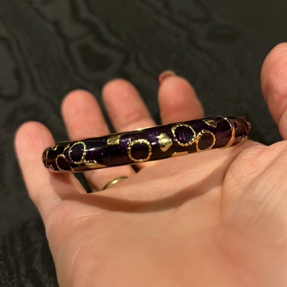 Nwot Regal purple enamel clamper bracelet - Picture 3 of 4